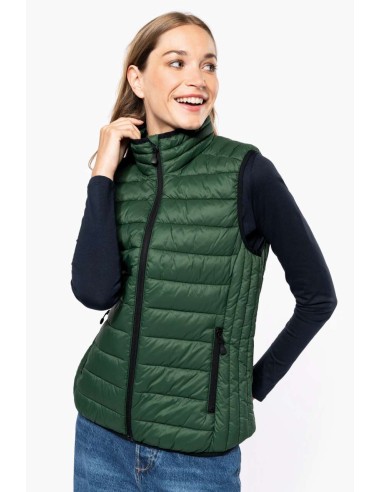 KAR-K6114-LADIES' LIGHTWEIGHT SLEEVELESS FAKE DOWN JACKET